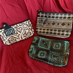 Holy Cow NEW 3 pcs $125 Stylish Patterned Women's Clutch Set